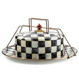 Enamel Check Cake Carrier