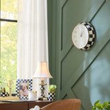 Enamel Check School Wall Clock