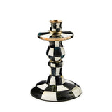 Check Enamel Dinner Candlestick Holder