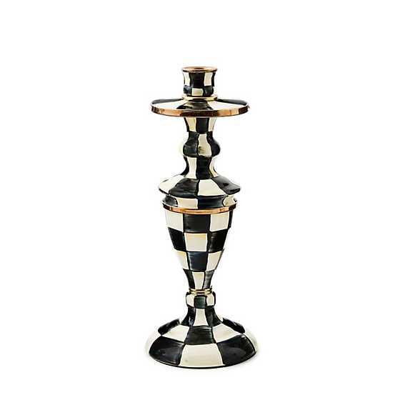 Courtly check enamel candlestick