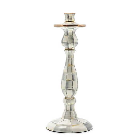 Sterling Check Pillar Candlestick