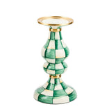 Check Enamel Pillar Candlestick Holder