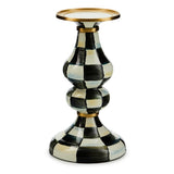 Check Enamel Pillar Candlestick Holder