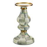 Check Enamel Pillar Candlestick Holder