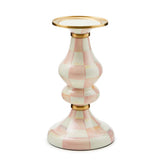 Check Enamel Pillar Candlestick Holder