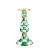 Check Enamel Pillar Candlestick Holder