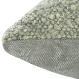 Textured Wool Boucle Decorative Cushion Abstract Distressed: Green