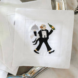 Tuxedo Toast Linen Cocktail Napkin Set - New