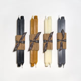 12" Square Taper Handmade Beeswax Candles: Black