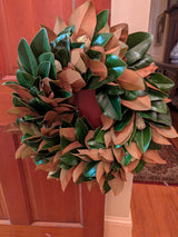 The Classic 30-inch Lucknow Southern Fresh Magnolia Wreath: 30-inch