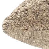 Textured Wool Boucle Decorative Cushion Abstract Distressed: Ivory/Beige