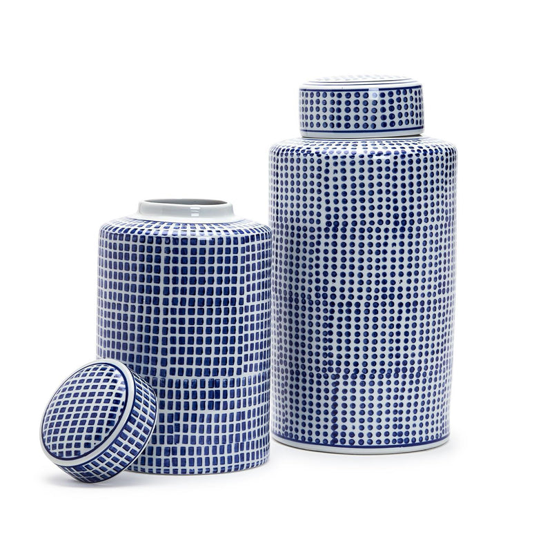 Blue/White Covered Jar