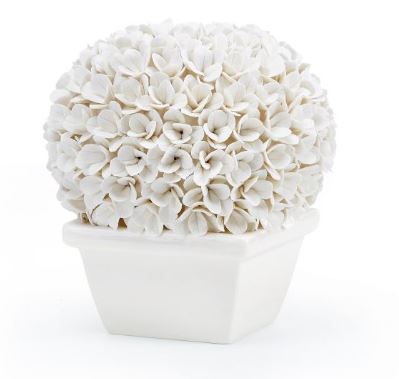 BOSTON ROUND BOXWOOD TOPIARY, BLANC DE CHINE