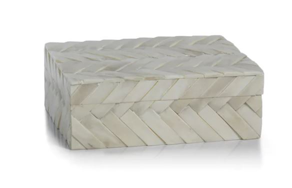 Bone Braided Box - White