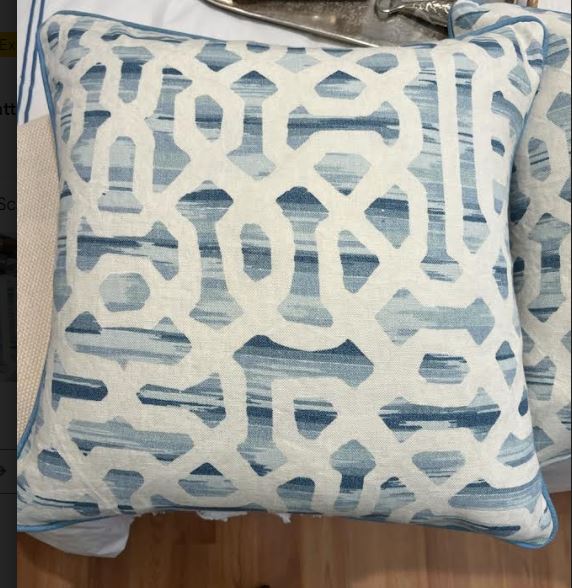 Geometric Blue Pillow