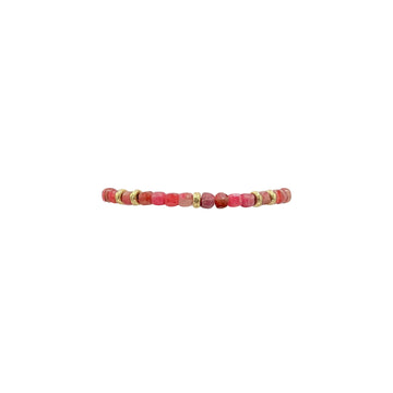Thulite and Rondelle Pattern Bracelet