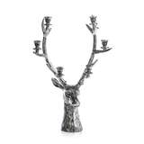 Stag Head 6-Tier Candleholder - Silver Antique -