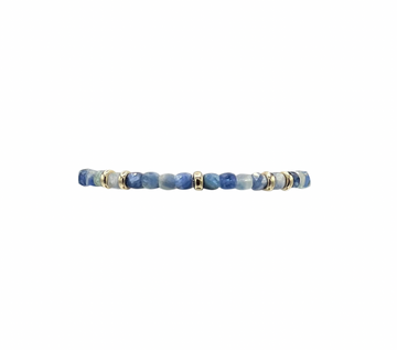 BLUE KYANITE AND RONDELLE PATTERN BRACELET