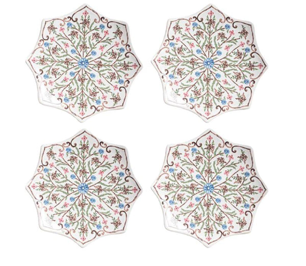 Villa Seville Scalloped Side/Cocktail Plate Set/4 - Chambray