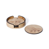 Set of 4 Round Burl Wood Coasters