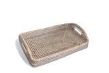 Small Rectangular Morning Tray  12x8x2.25'H: White Wash