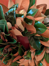 The Classic 30-inch Lucknow Southern Fresh Magnolia Wreath: 30-inch