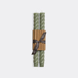 10" Rope Taper Handmade Beeswax Candles: Bamboo