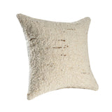 Textured Wool Boucle Decorative Cushion Abstract Distressed: Ivory/Beige