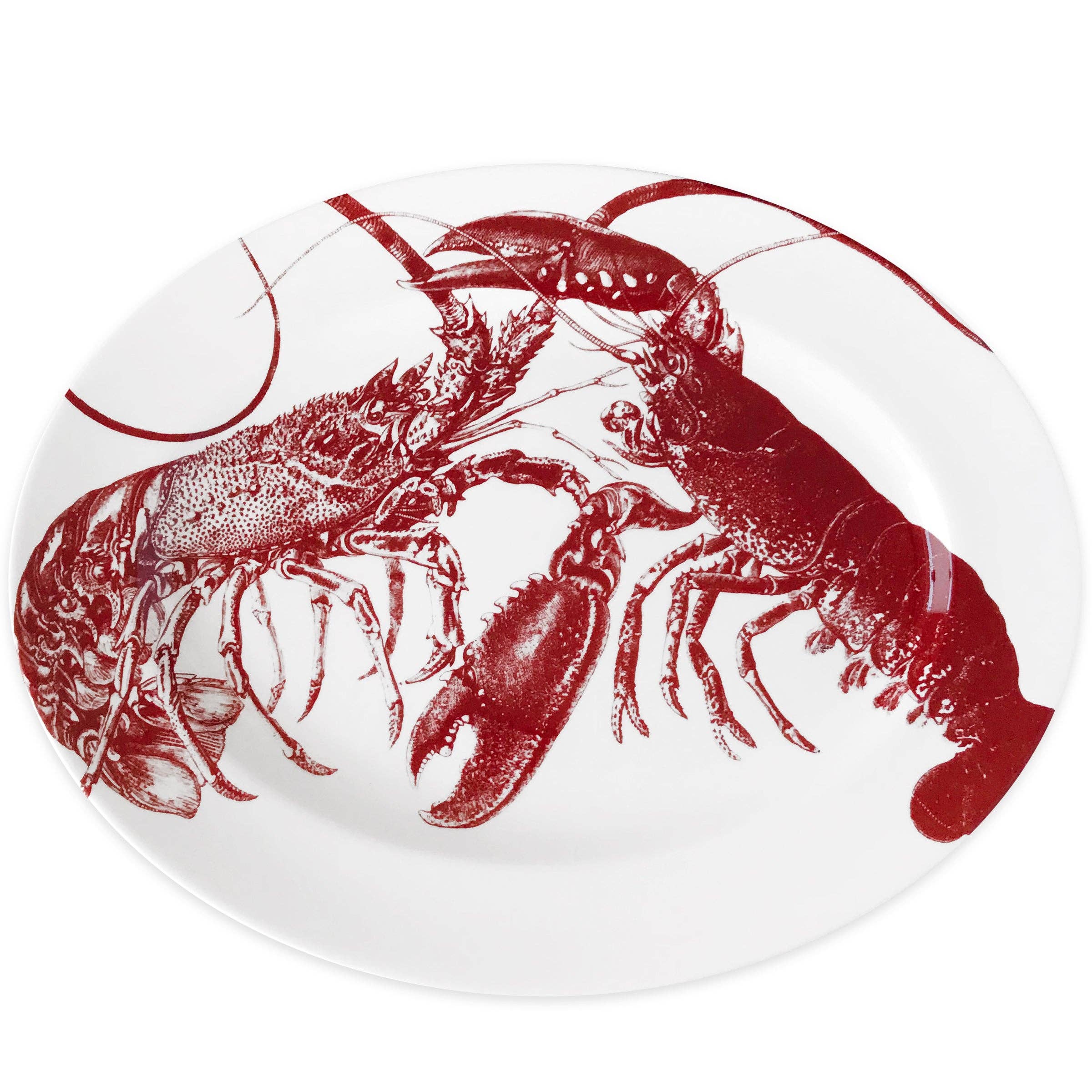 Red Lobster Large Oval Rimmed Platter – LouLous Decor