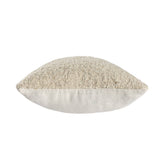 Textured Wool Boucle Decorative Cushion Abstract Distressed: Ivory/Beige