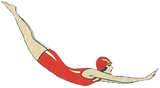 Nautical/ Diver in Red Suit Pillow: Warm White / Linen / Knife Edge