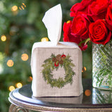 Juniper Wreath Tissue Box Cover - Christmas