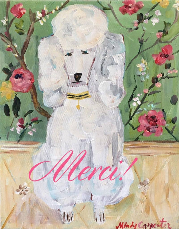 Merci Poodle Greeting Card