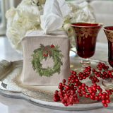 Juniper Wreath Tissue Box Cover - Christmas