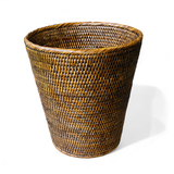 Round Waste Basket Small  - AB 11x12'H: White Wash