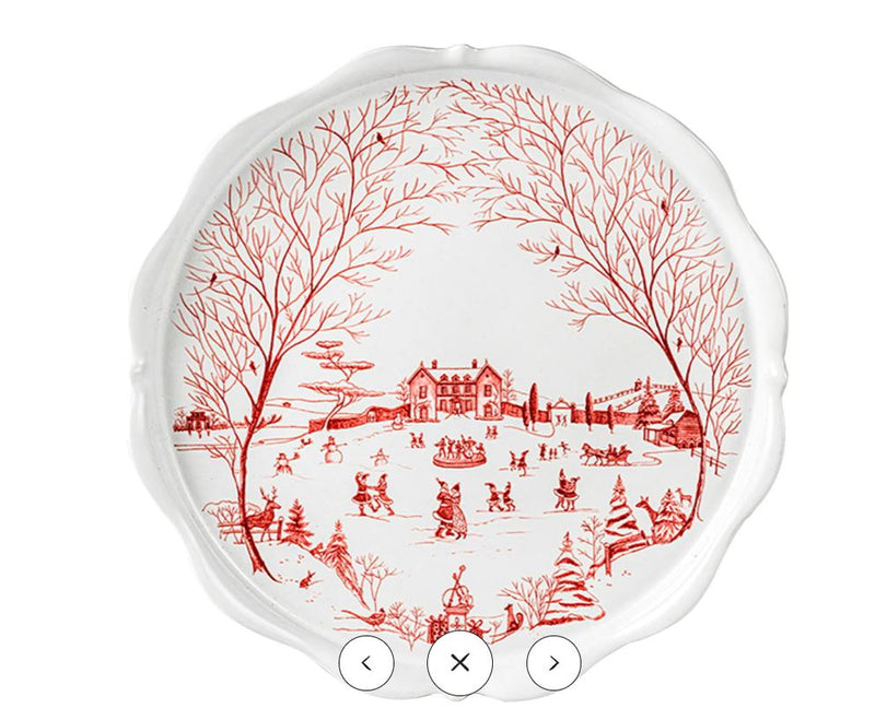 Winter Frolic Ruby Cake Stand