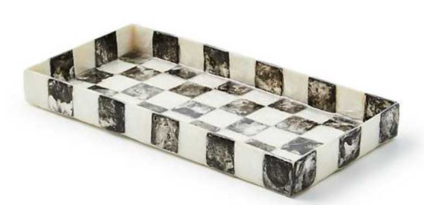 Sterling Check Capiz Vanity Tray
