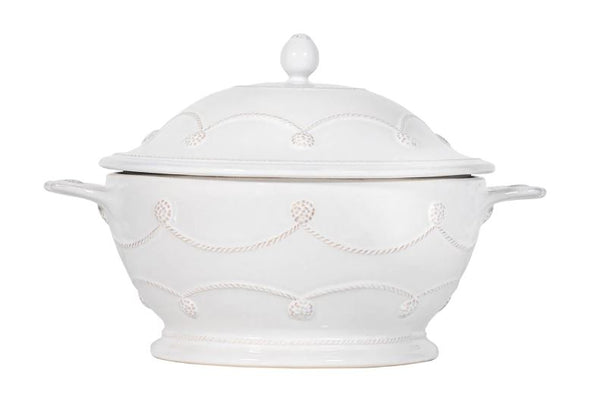 Berry & Thread Casserole with Lid - Whitewash