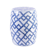 Blue and White Bamboo Joints Garden Stool