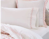 Stitched Coral Organic Sheets Twin Set