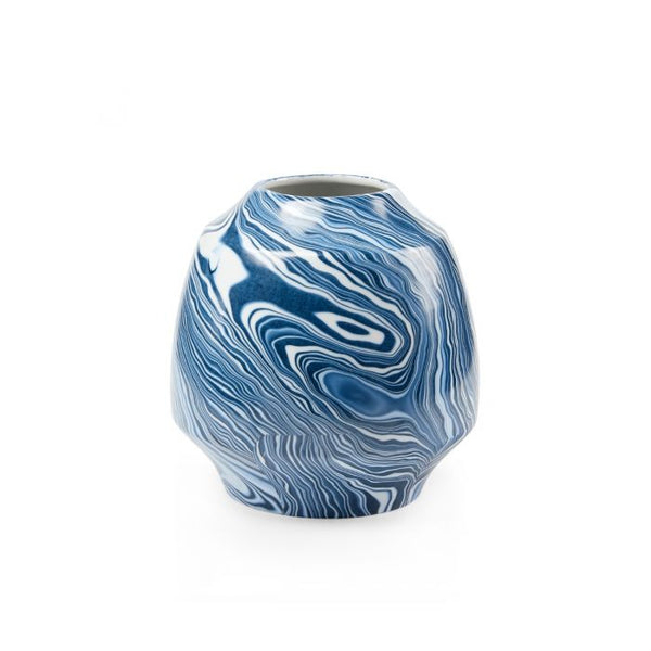 CASPIAN VASE, BLUE AND WHITE