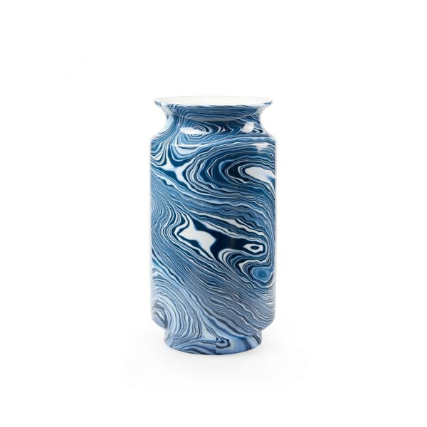 CASPIAN VASE, BLUE AND WHITE