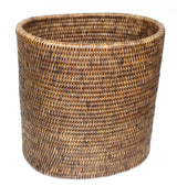 Oval Waste Basket - AB 11x8x11'H: White Wash