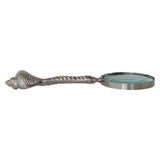 Cast Aluminum Magnifying Glass with Shell Shaped Handle
