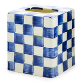 Enamel Check Boutique Tissue Box Cover