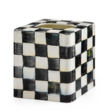 Enamel Check Boutique Tissue Box Cover