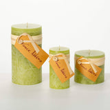 Green Timber Pillar Candle