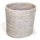 Oval Waste Basket - AB 11x8x11'H: White Wash