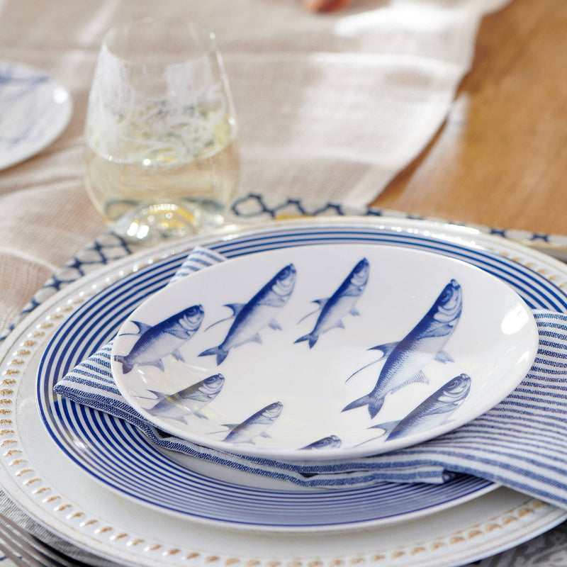 Newport Racing Stripe Rimmed Dinner Plate