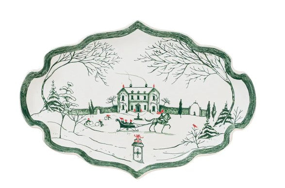 Country Estate Winter Frolic 7" Tray- Evergreen